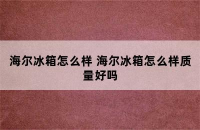 海尔冰箱怎么样 海尔冰箱怎么样质量好吗